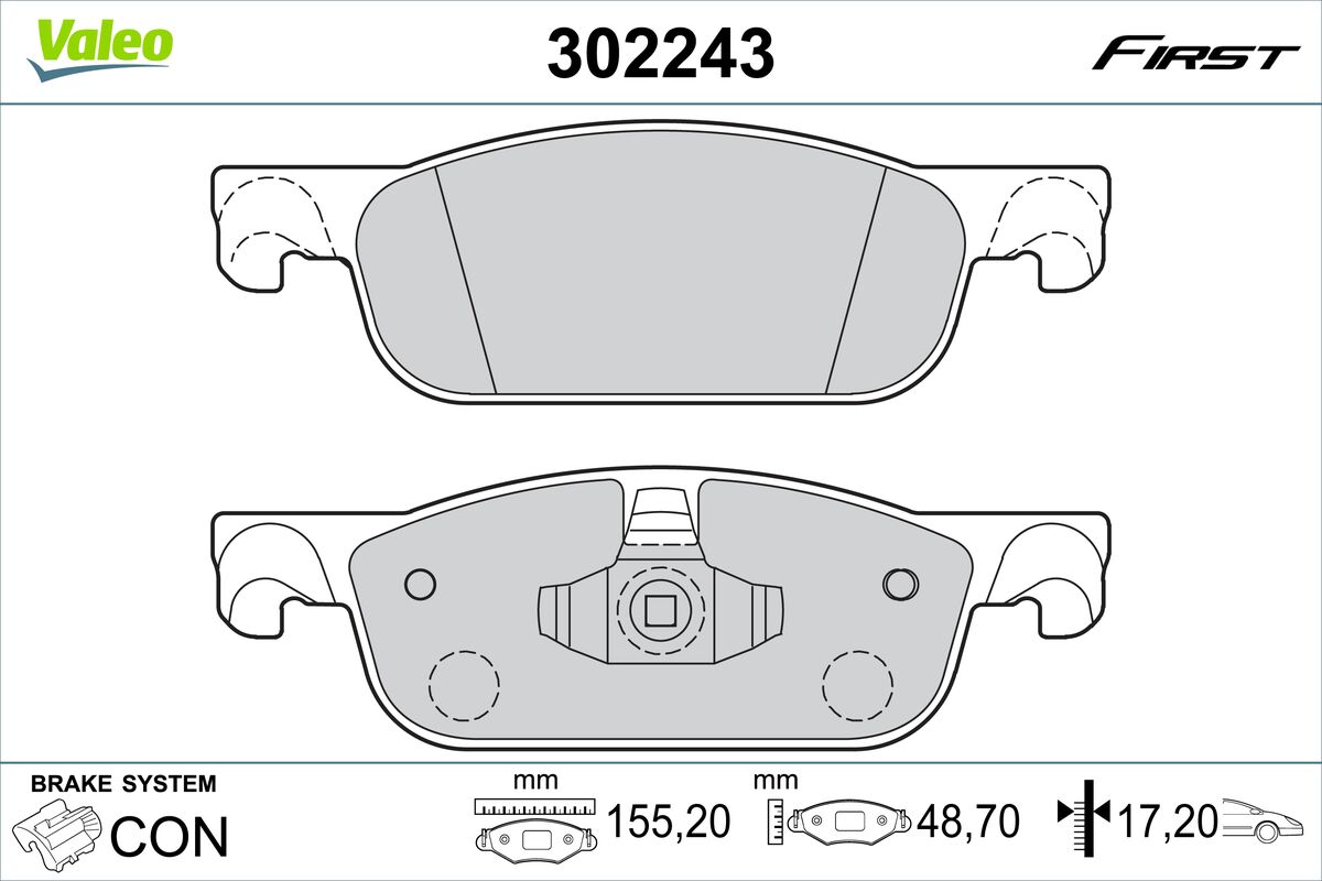 VALEO Fékbetét, mind 302243_VALEO